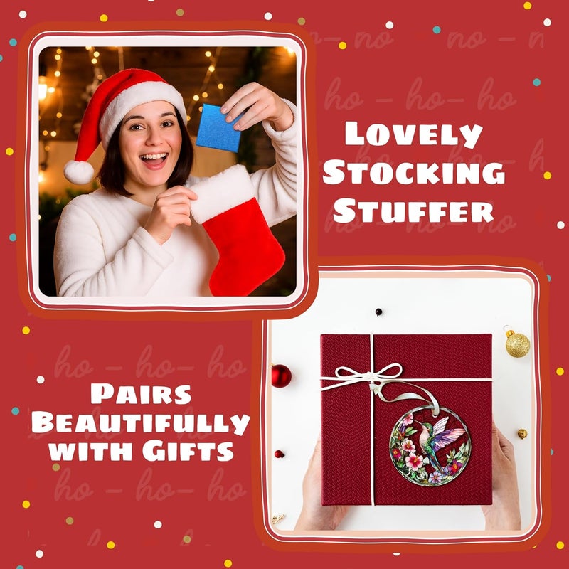 TEEBIM Hummingbird Christmas Ornament 2025 - Hummingbird Ornaments for Christmas Tree, Bird Ornaments for Tree - Hummingbirds Gifts for Women, Men, Lovers - Glass 2025 Christmas Ornament - Image 5